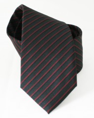 Goldenland Slim Krawatte - Schwarz-Rot Gestreift Gestreifte Krawatten